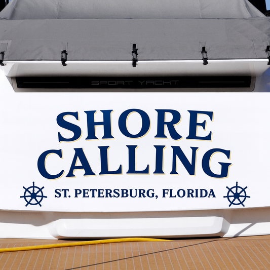 Custom Boat Stern Decal Sticker Sign | Boat Stern Name & Hailing City (Port) Sign