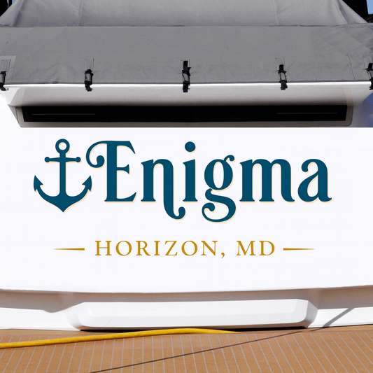 Custom Boat Stern Decal Sticker Sign | Boat Stern Name & Hailing City (Port) Sign