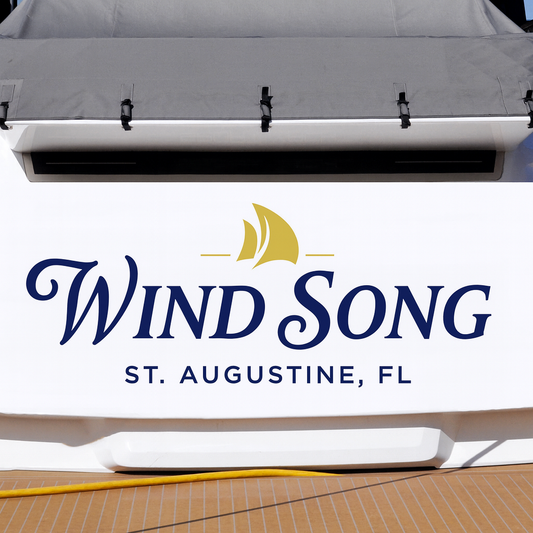 Custom Boat Stern Decal Sticker Sign | Boat Stern Name & Hailing City (Port) Sign