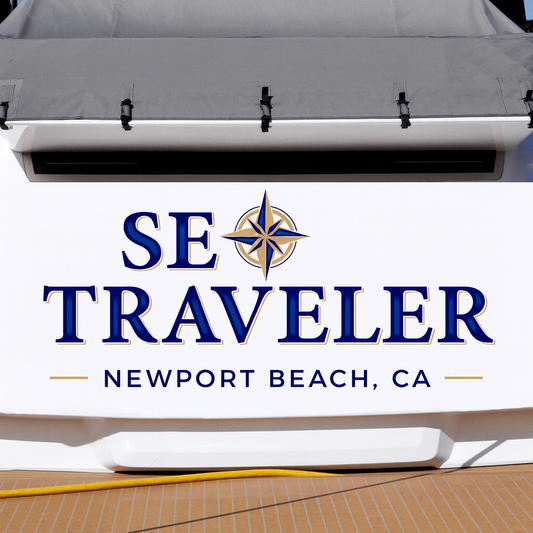 Custom Boat Stern Decal Sticker Sign | Boat Stern Name & Hailing City (Port) Sign
