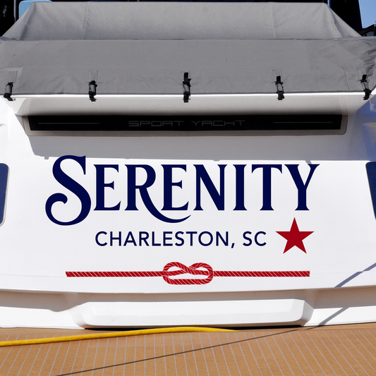 Custom Boat Stern Decal Sticker Sign | Boat Stern Name & Hailing City (Port) Sign