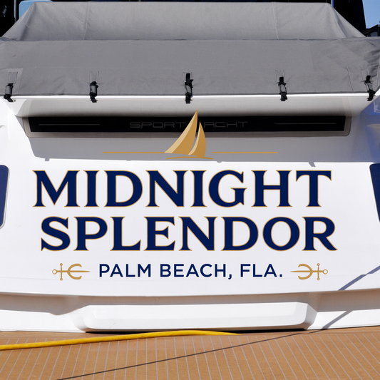 Custom Boat Stern Decal Sticker Sign | Boat Stern Name & Hailing City (Port) Sign