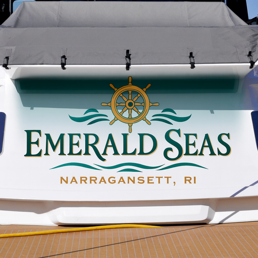 Custom Boat Stern Decal Sticker Sign | Boat Stern Name & Hailing City (Port) Sign