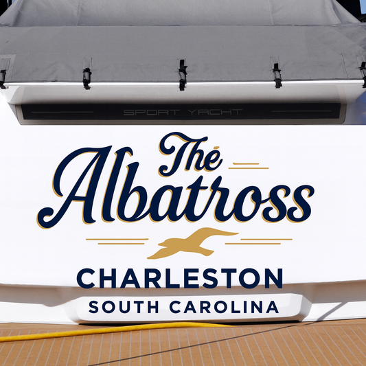Custom Boat Stern Decal Sticker Sign | Boat Stern Name & Hailing City (Port) Sign
