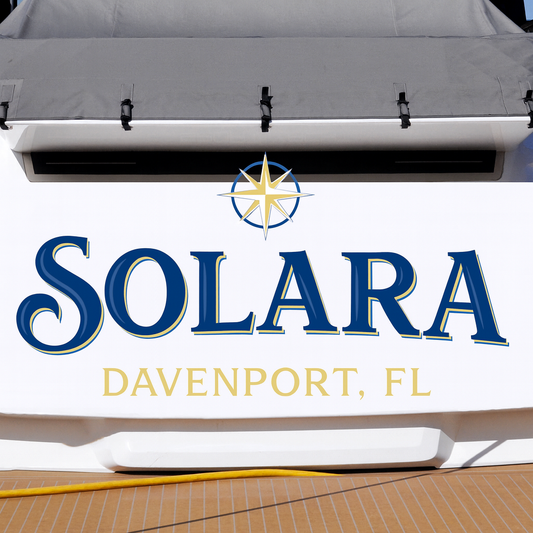 Custom Boat Stern Decal Sticker Sign | Boat Stern Name & Hailing City (Port) Sign