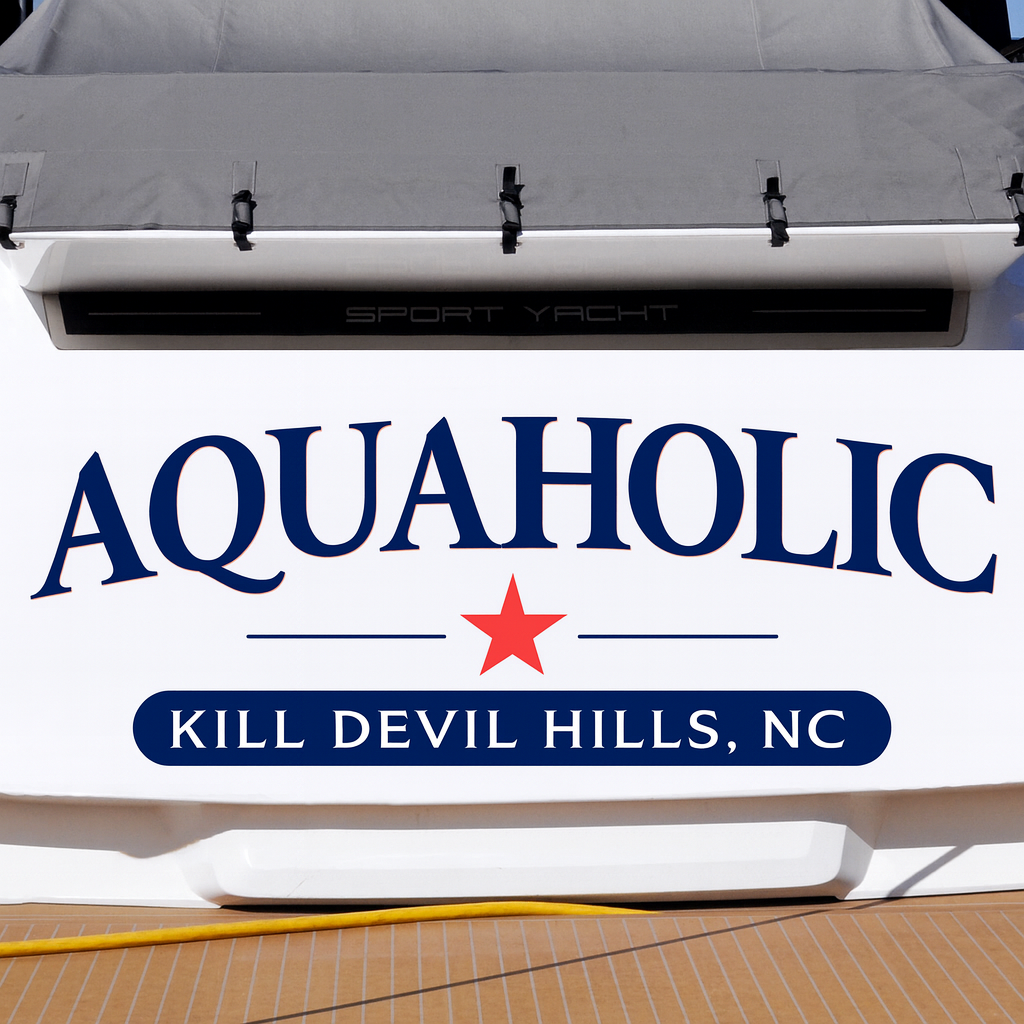 Custom Boat Stern Decal Sticker Sign | Boat Stern Name & Hailing City (Port) Sign