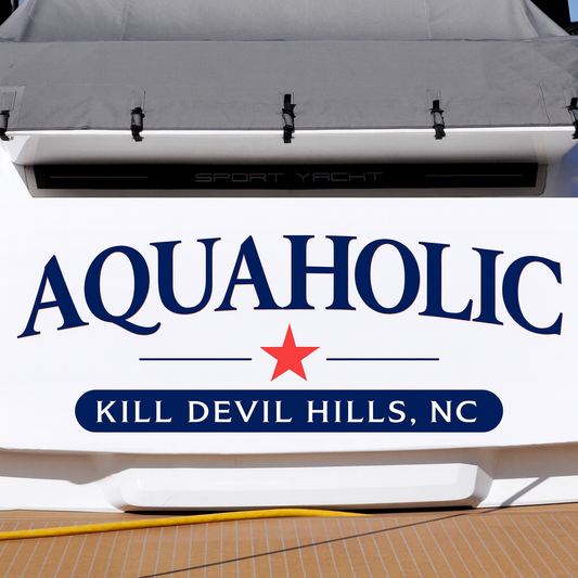 Custom Boat Stern Decal Sticker Sign | Boat Stern Name & Hailing City (Port) Sign