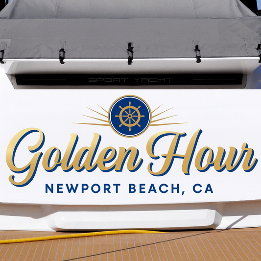 Custom Boat Stern Decal Sticker Sign | Boat Stern Name & Hailing City (Port) Sign