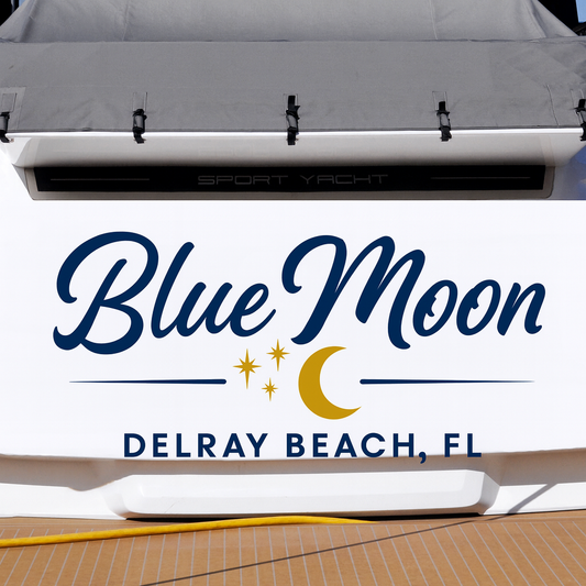 Custom Boat Stern Decal Sticker Sign | Boat Stern Name & Hailing City (Port) Sign