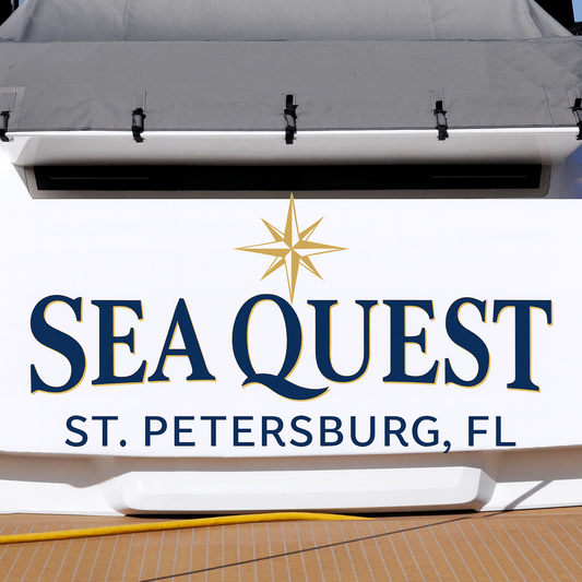 Custom Boat Stern Decal Sticker Sign | Boat Stern Name & Hailing City (Port) Sign