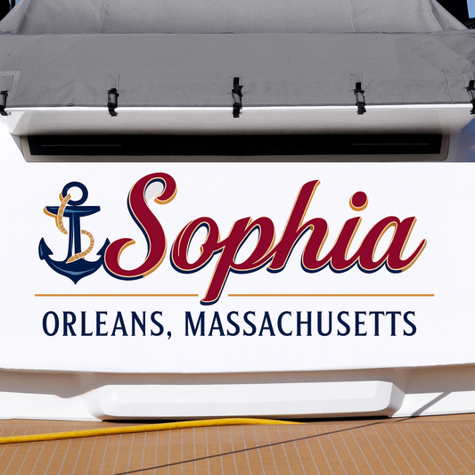 Custom Boat Stern Decal Sticker Sign | Boat Stern Name & Hailing City (Port) Sign