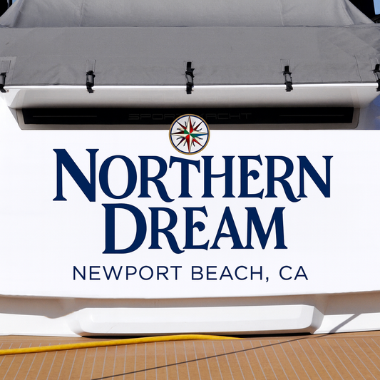 Custom Boat Stern Decal Sticker Sign | Boat Stern Name & Hailing City (Port) Sign