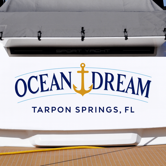 Custom Boat Stern Decal Sticker Sign | Boat Stern Name & Hailing City (Port) Sign