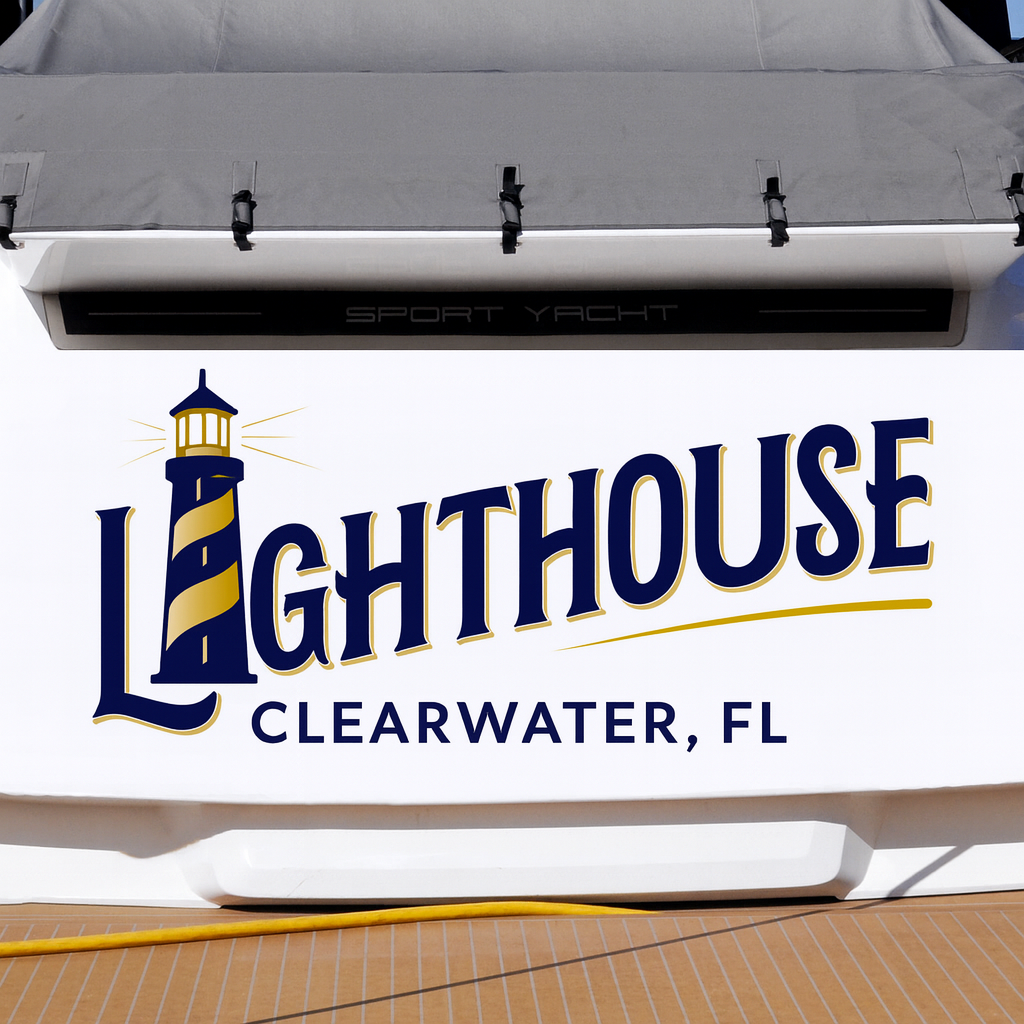 Custom Boat Stern Decal Sticker Sign | Boat Stern Name & Hailing City (Port) Sign