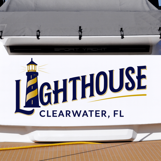 Custom Boat Stern Decal Sticker Sign | Boat Stern Name & Hailing City (Port) Sign