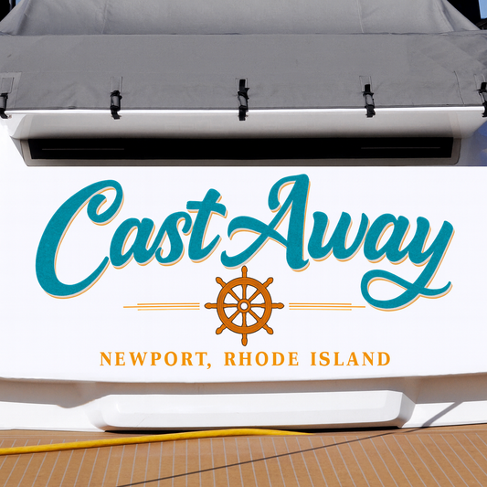 Custom Boat Stern Decal Sticker Sign | Boat Stern Name & Hailing City (Port) Sign