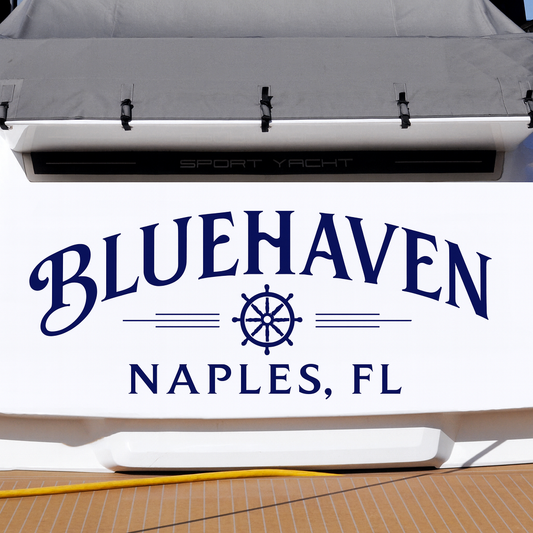 Custom Boat Stern Decal Sticker Sign | Boat Stern Name & Hailing City (Port) Sign