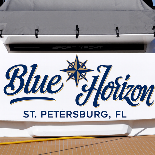 Custom Boat Stern Decal Sticker Sign | Boat Stern Name & Hailing City (Port) Sign
