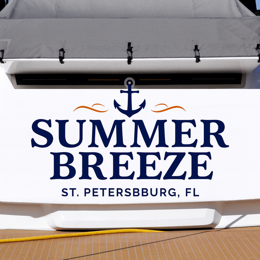 Custom Boat Stern Decal Sticker Sign | Boat Stern Name & Hailing City (Port) Sign