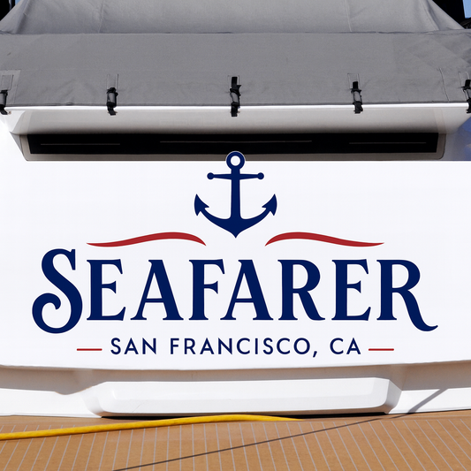 Custom Boat Stern Decal Sticker Sign | Boat Stern Name & Hailing City (Port) Sign