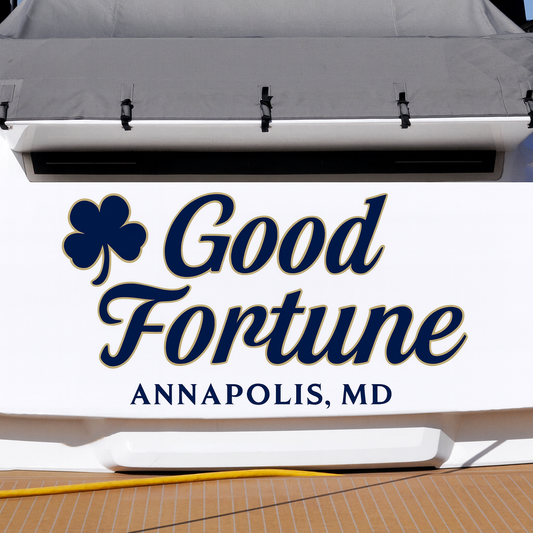 Custom Boat Stern Decal Sticker Sign | Boat Stern Name & Hailing City (Port) Sign