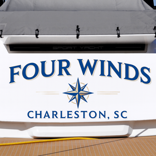 Custom Boat Stern Decal Sticker Sign | Boat Stern Name & Hailing City (Port) Sign