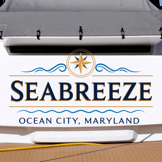 Custom Boat Stern Decal Sticker Sign | Boat Stern Name & Hailing City (Port) Sign
