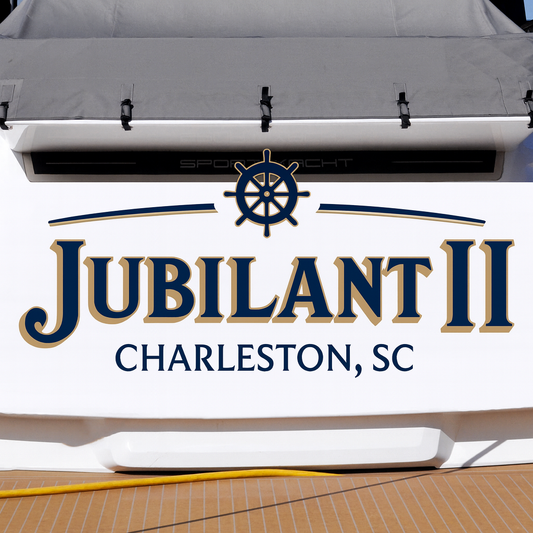 Custom Boat Stern Decal Sticker Sign | Boat Stern Name & Hailing City (Port) Sign