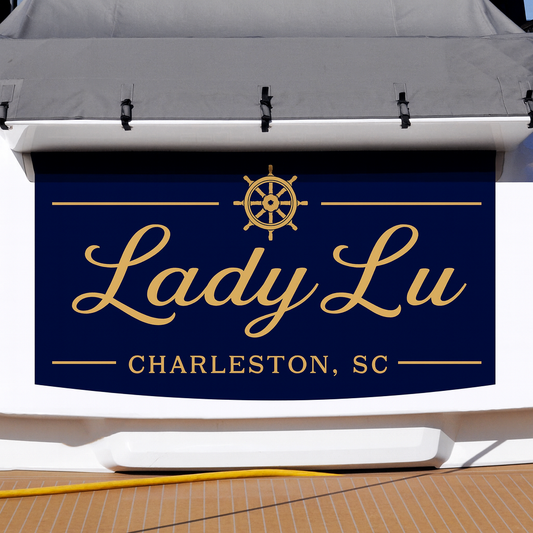 Custom Boat Stern Decal Sticker Sign | Boat Stern Name & Hailing City (Port) Sign