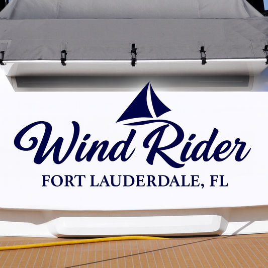 Custom Boat Stern Decal Sticker Sign | Boat Stern Name & Hailing City (Port) Sign