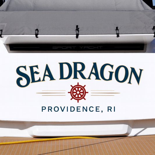 Custom Boat Stern Decal Sticker Sign | Boat Stern Name & Hailing City (Port) Sign