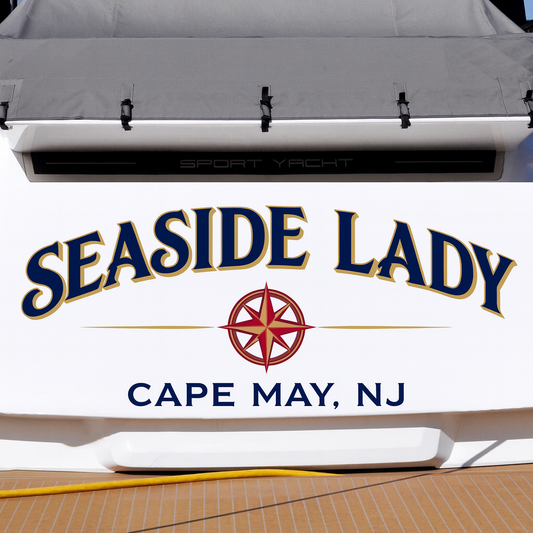 Custom Boat Stern Decal Sticker Sign | Boat Stern Name & Hailing City (Port) Sign