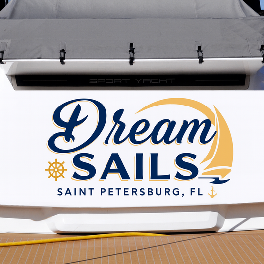 Custom Boat Stern Decal Sticker Sign | Boat Stern Name & Hailing City (Port) Sign