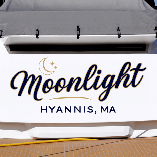 Custom Boat Stern Decal Sticker Sign | Boat Stern Name & Hailing City (Port) Sign