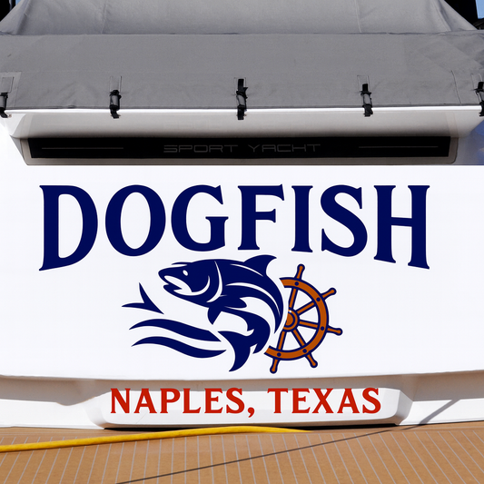 Custom Boat Stern Decal Sticker Sign | Boat Stern Name & Hailing City (Port) Sign