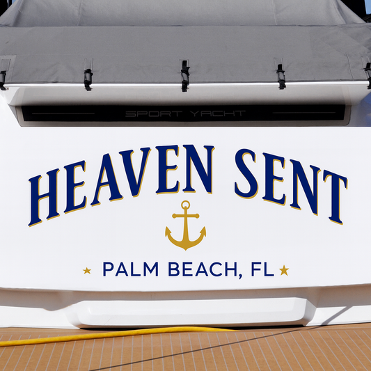 Custom Boat Stern Decal Sticker Sign | Boat Stern Name & Hailing City (Port) Sign