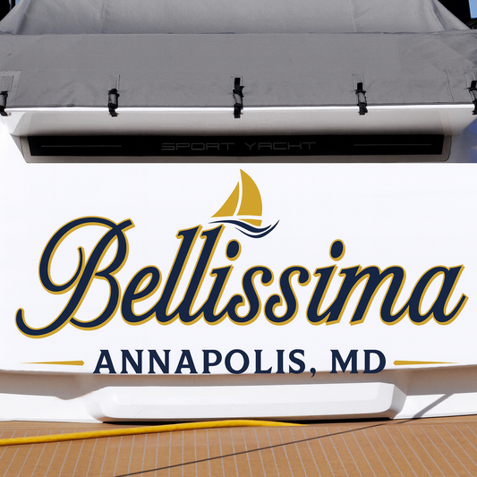 Custom Boat Stern Decal Sticker Sign | Boat Stern Name & Hailing City (Port) Sign