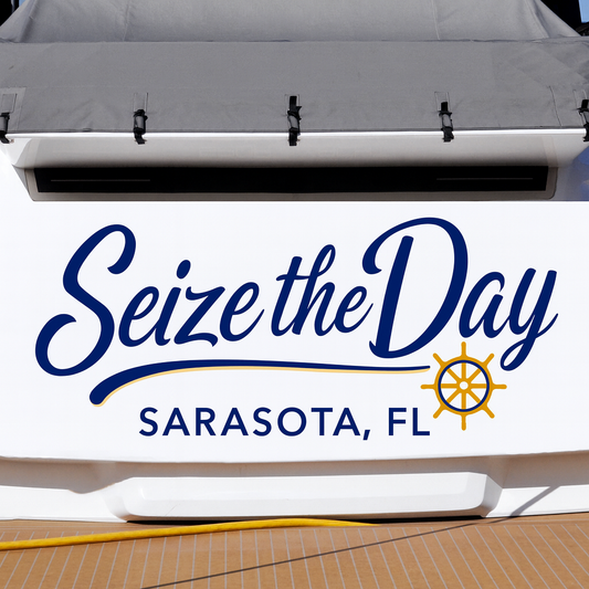 Custom Boat Stern Decal Sticker Sign | Boat Stern Name & Hailing City (Port) Sign