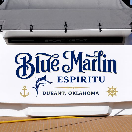Custom Boat Stern Decal Sticker Sign | Boat Stern Name & Hailing City (Port) Sign