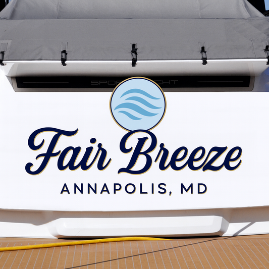 Custom Boat Stern Decal Sticker Sign | Boat Stern Name & Hailing City (Port) Sign