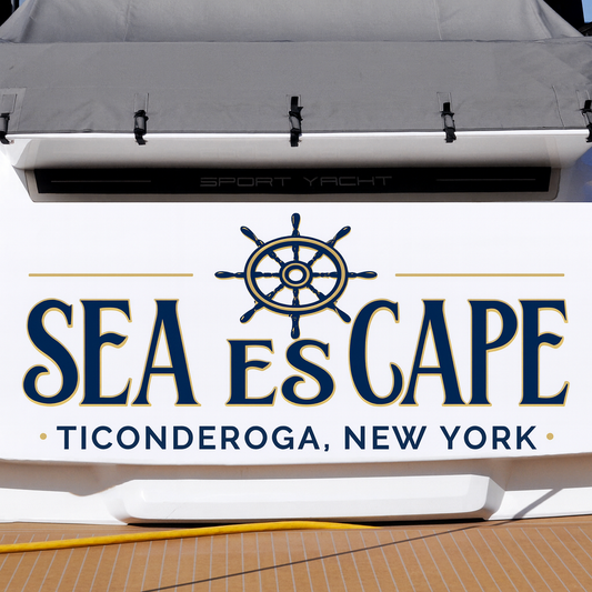 Custom Boat Stern Decal Sticker Sign | Boat Stern Name & Hailing City (Port) Sign