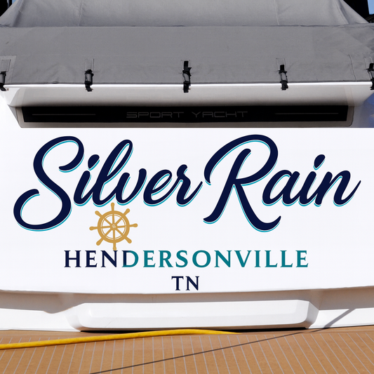 Custom Boat Stern Decal Sticker Sign | Boat Stern Name & Hailing City (Port) Sign