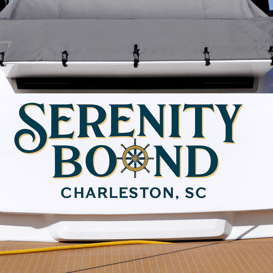 Custom Boat Stern Decal Sticker Sign | Boat Stern Name & Hailing City (Port) Sign