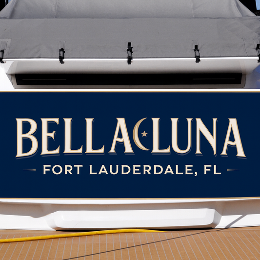 Custom Boat Stern Decal Sticker Sign | Boat Stern Name & Hailing City (Port) Sign