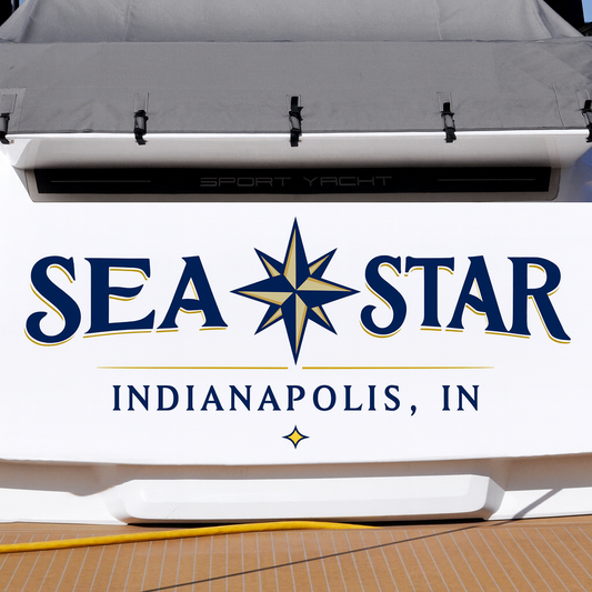 Custom Boat Stern Decal Sticker Sign | Boat Stern Name & Hailing City (Port) Sign