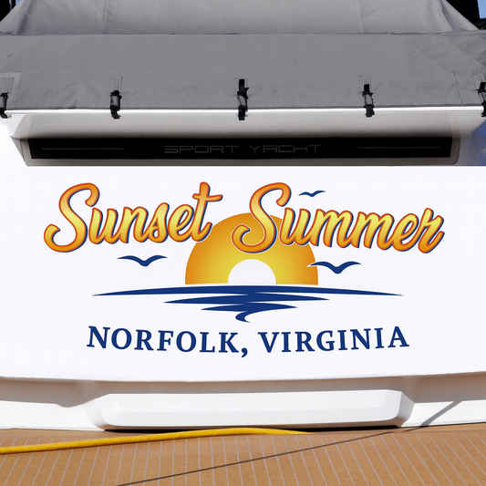 Custom Boat Stern Decal Sticker Sign | Boat Stern Name & Hailing City (Port) Sign