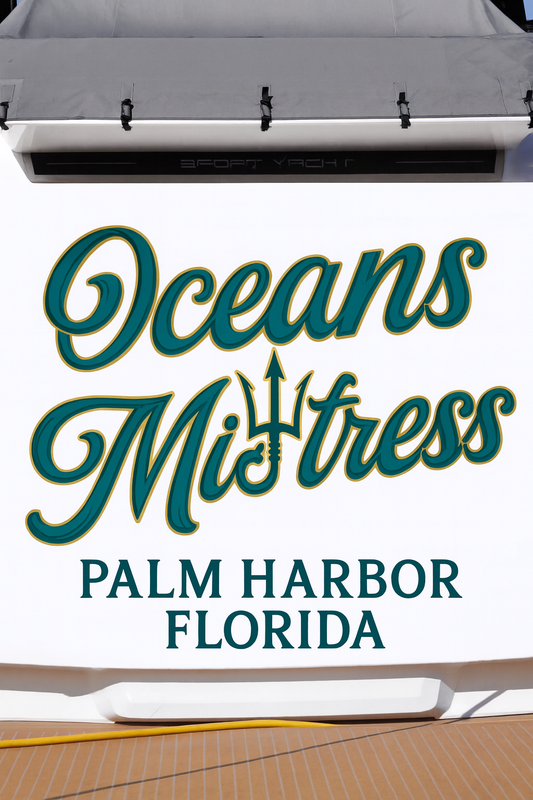 Custom Boat Stern Decal Sticker Sign | Boat Stern Name & Hailing City (Port) Sign