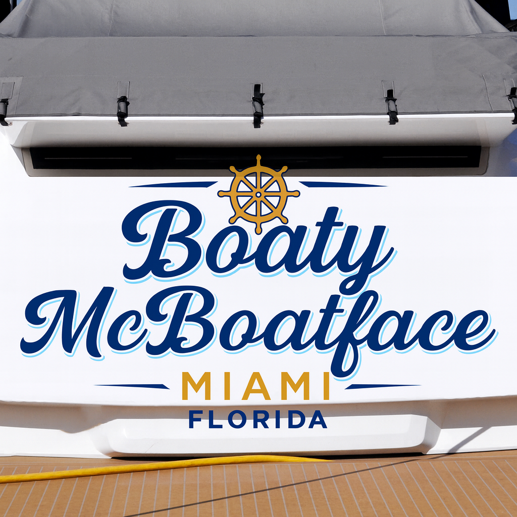 Custom Boat Stern Decal Sticker Sign | Boat Stern Name & Hailing City (Port) Sign