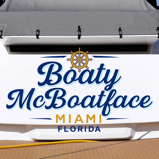 Custom Boat Stern Decal Sticker Sign | Boat Stern Name & Hailing City (Port) Sign