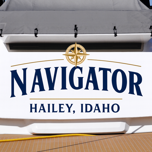 Custom Boat Stern Decal Sticker Sign | Boat Stern Name & Hailing City (Port) Sign